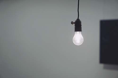 united states white light bulb turned on in room light